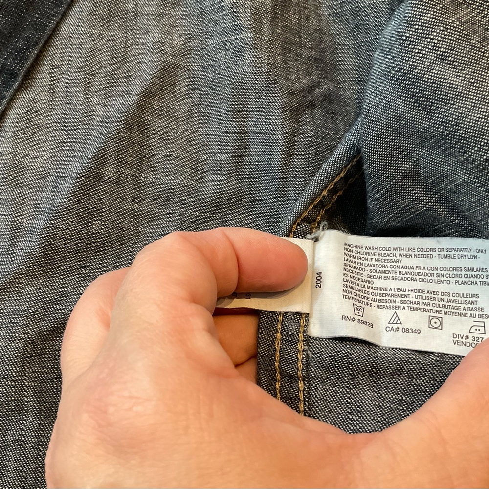 Marc Moto Classic Blue Denim Button-Down Shirt - Picture 9 of 9
